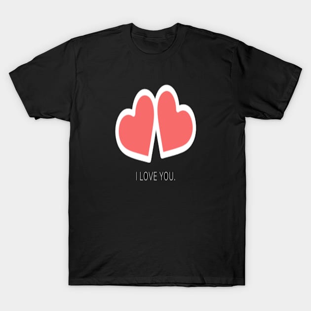 I love you twin hearts T-Shirt by Shineyarts